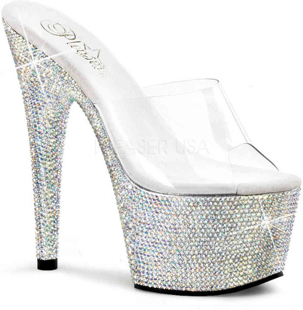 EU 35 = US 5 | BEJEWELED-701DM | 7 Heel, 2 3/4 PF Slide